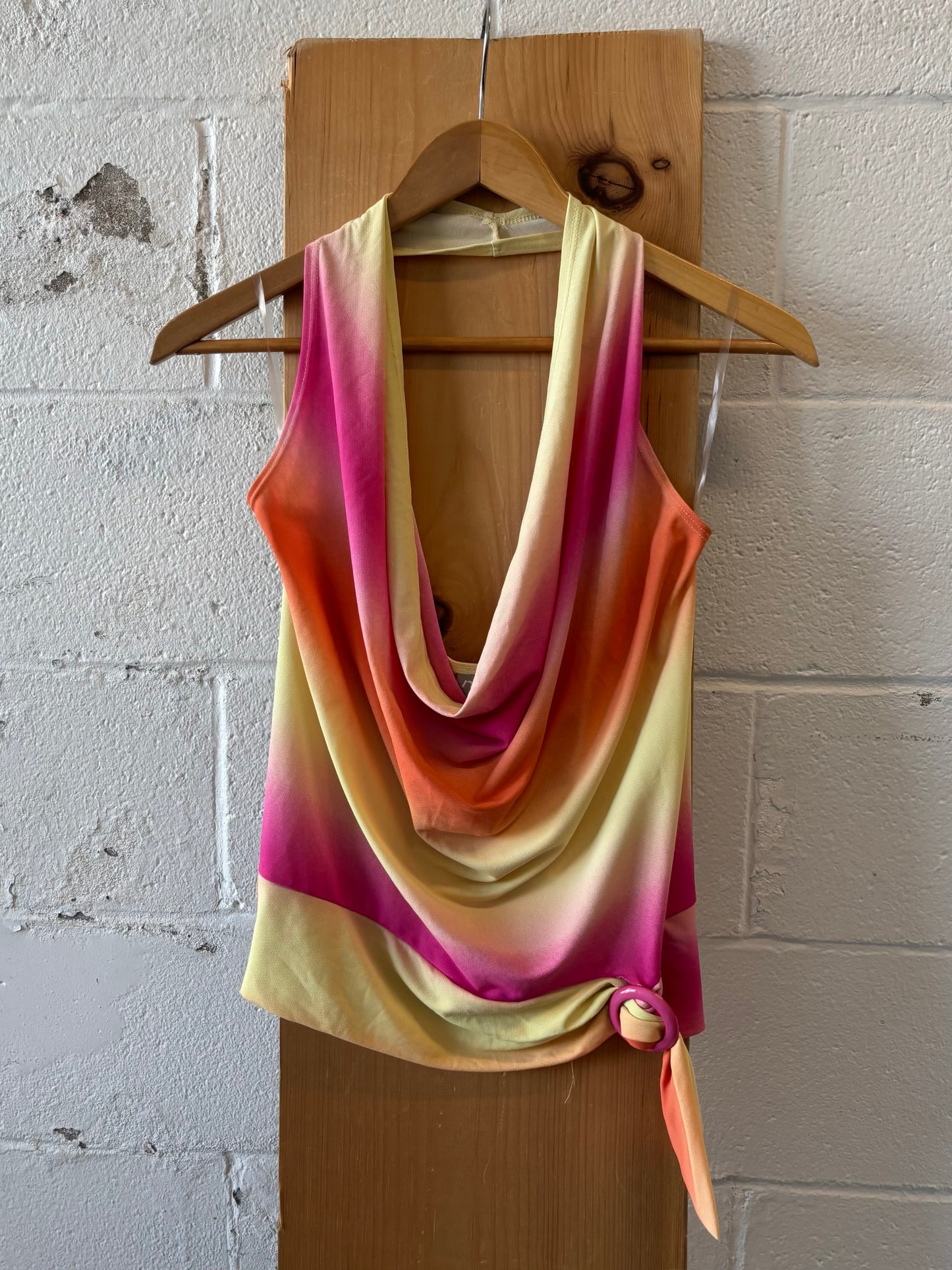 Vtg Sunset Rave Halter Top : M