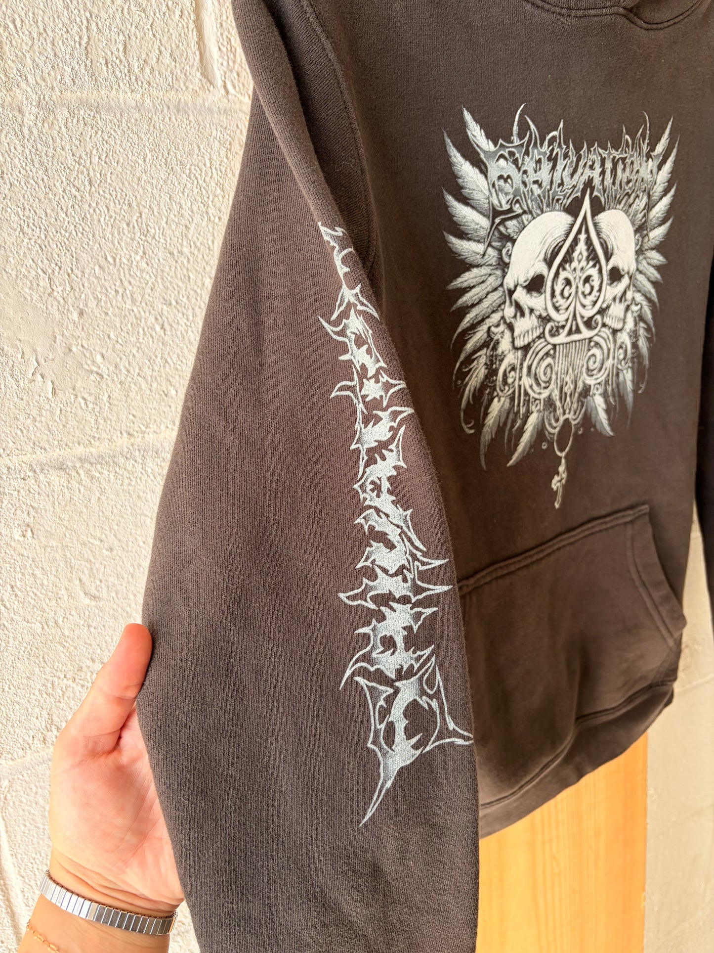 Y2K Scull Hoodie : S