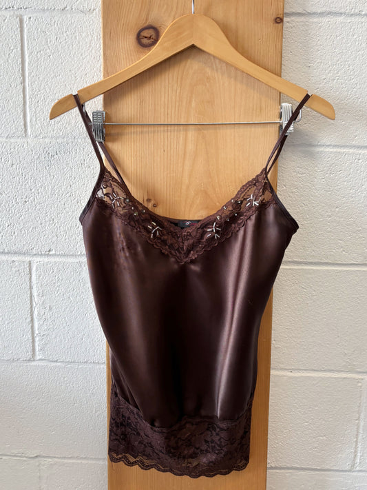 Brown Satin Tank : S