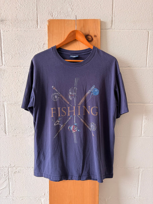 Vtg Single Stitch Fishing Tee : M
