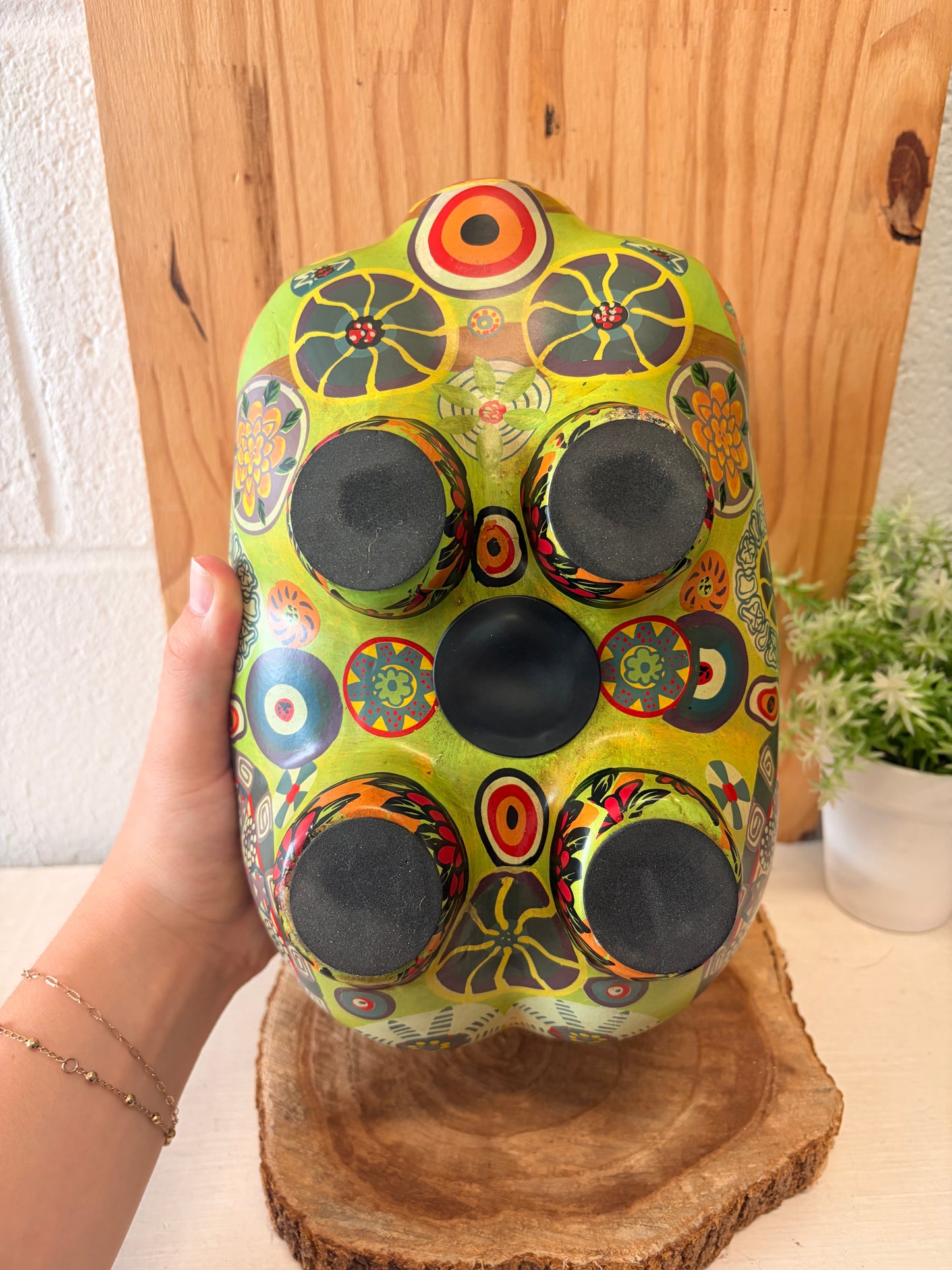 Vtg Boho Patterned Piggy Bank (Local Pick Up Only)