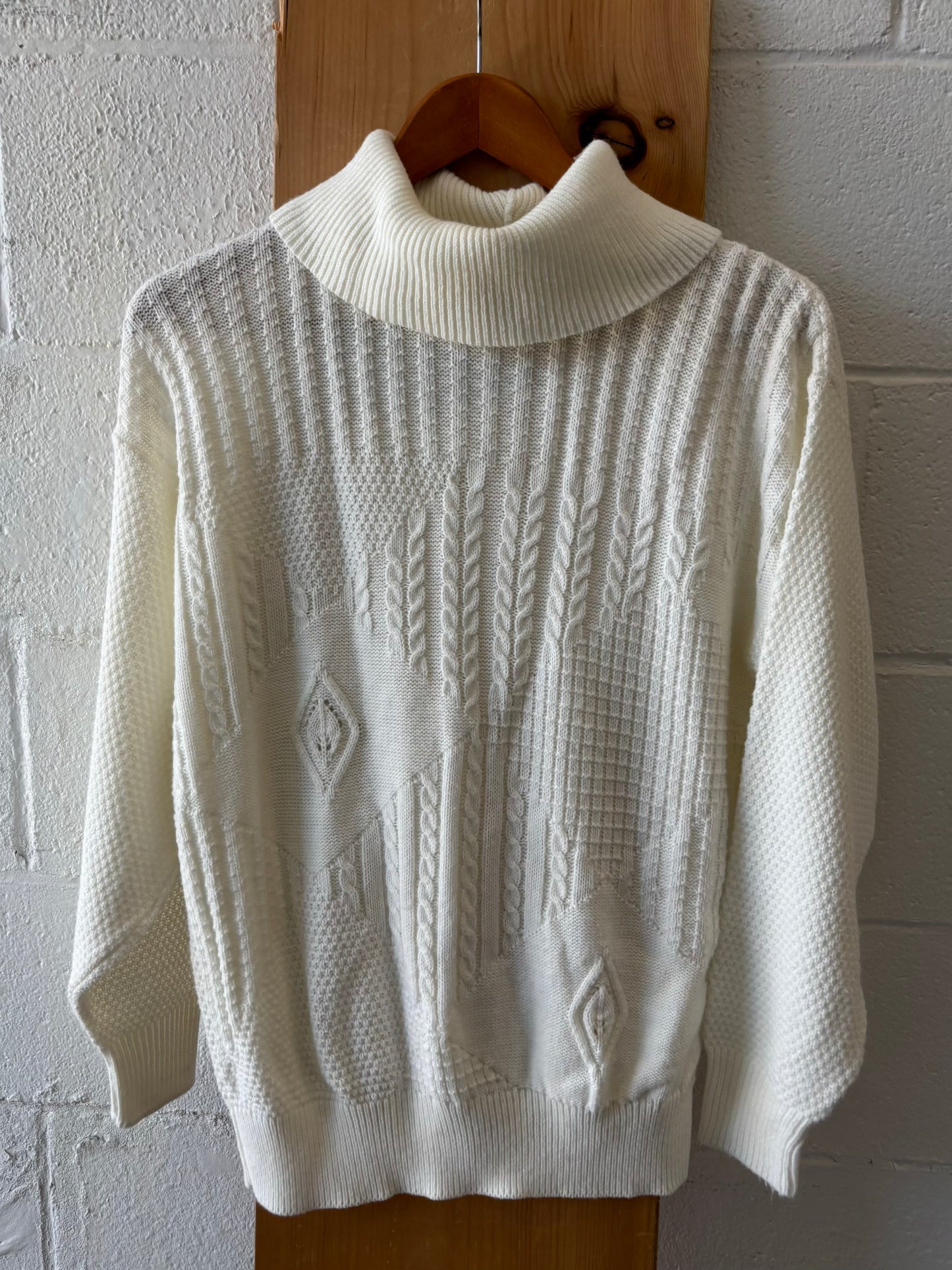 Vtg White Turtleneck : S