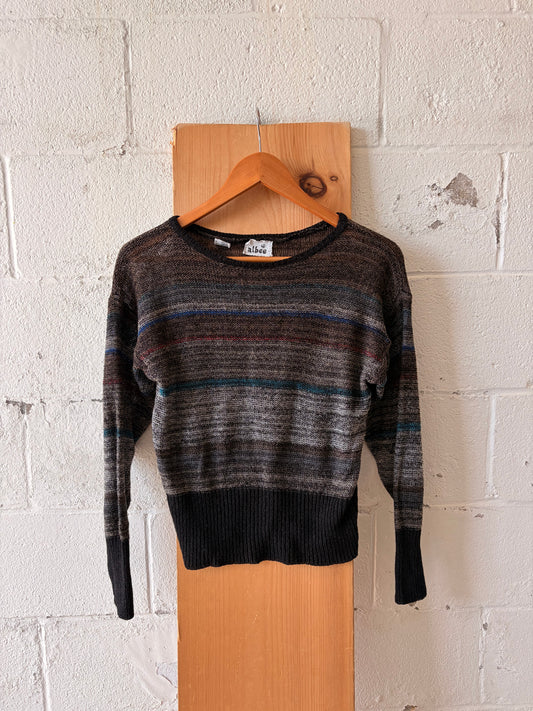 Multi Colored Striped Knit Sweater : S/M