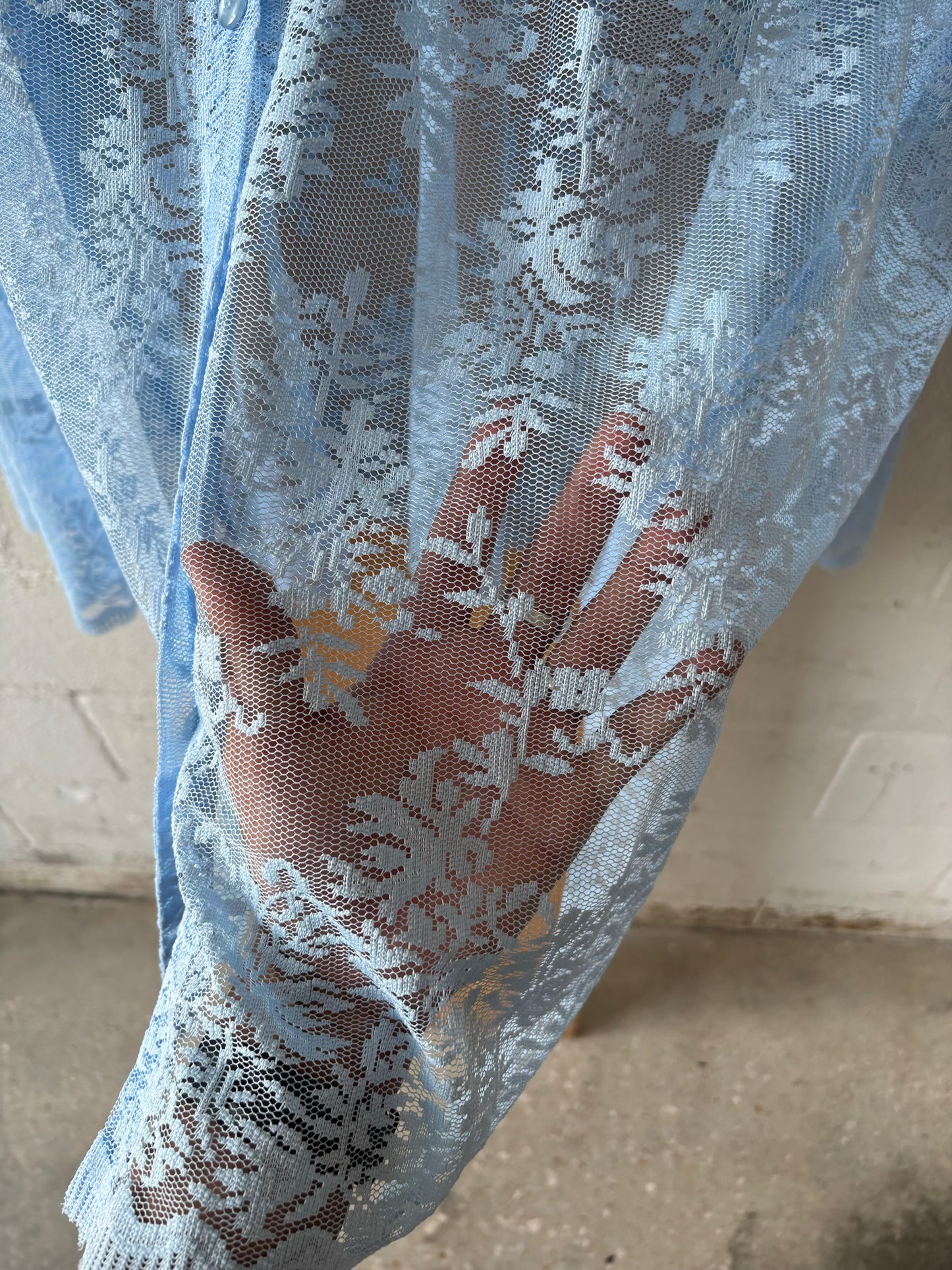 Blue Lace Button Up : 30W/32W