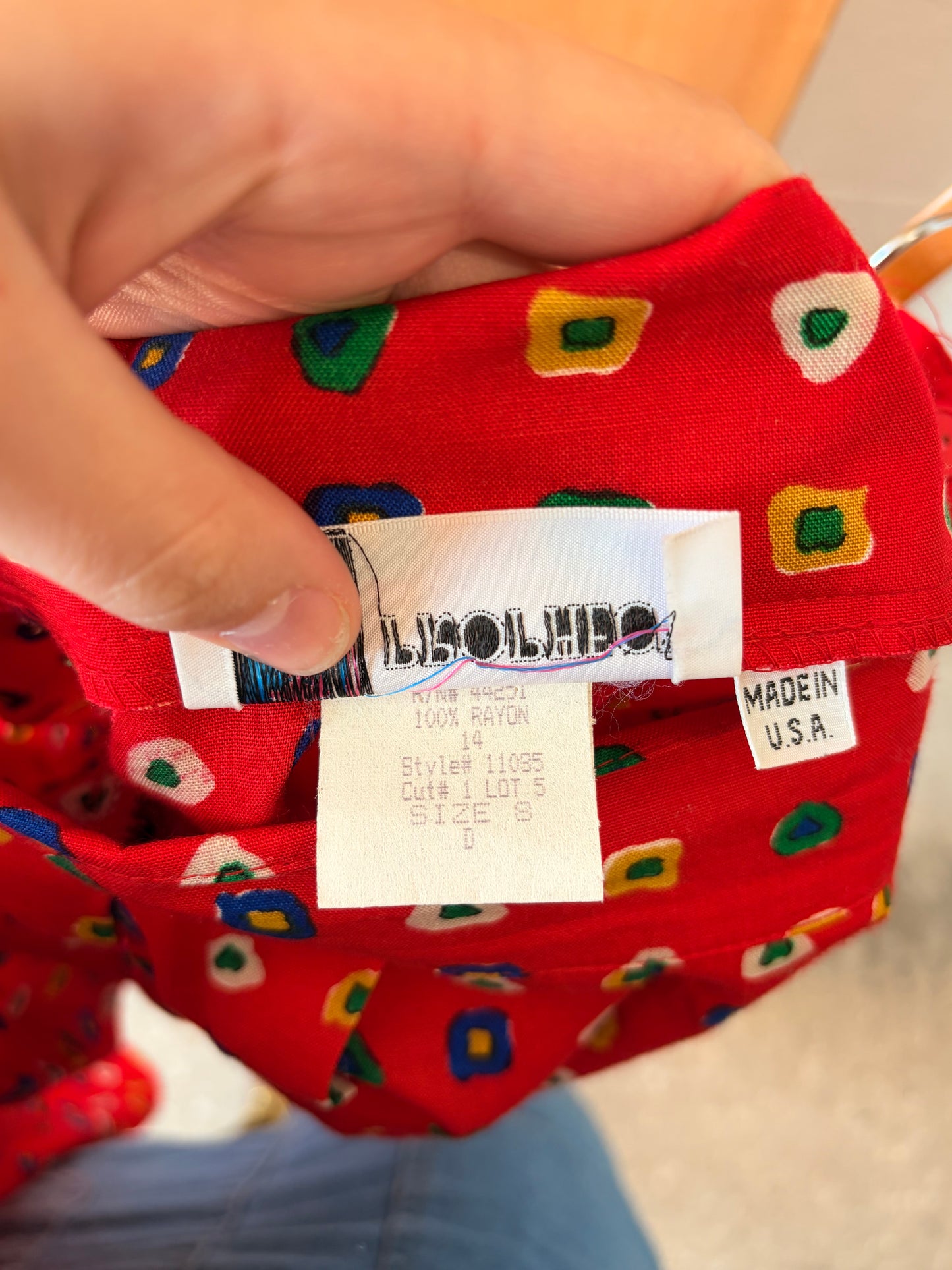 Vtg Funky Red Geometric Set : 8