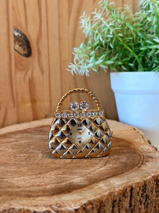 Vtg Little Purse Shaped Clock (Local Pick Up Only - Untested)