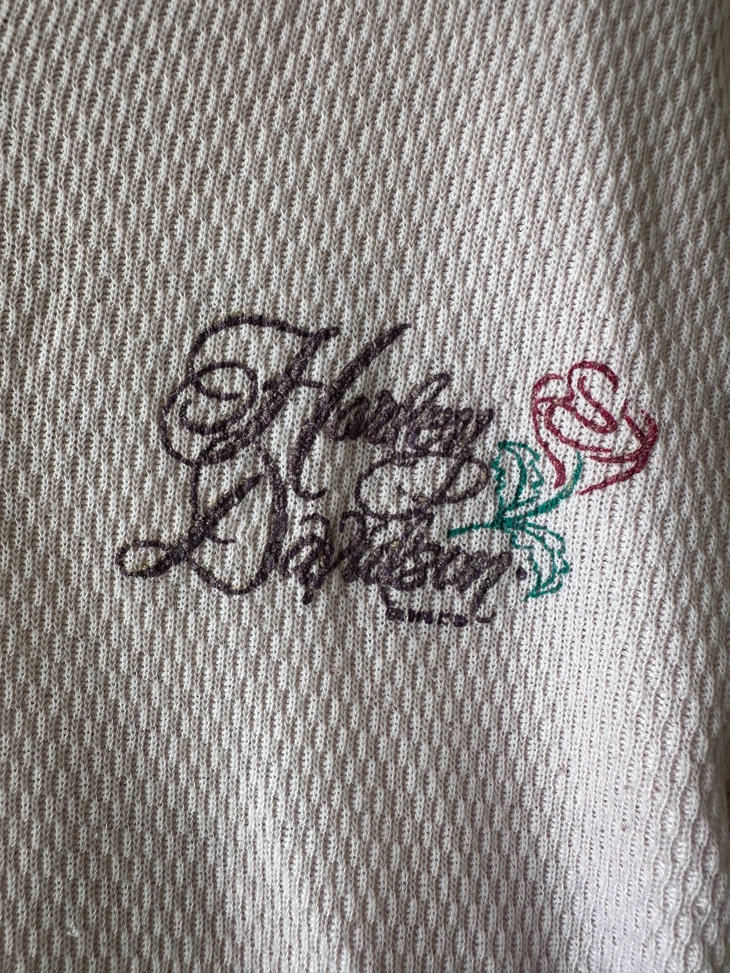 Vtg Baby Pink Harley Thermal : L