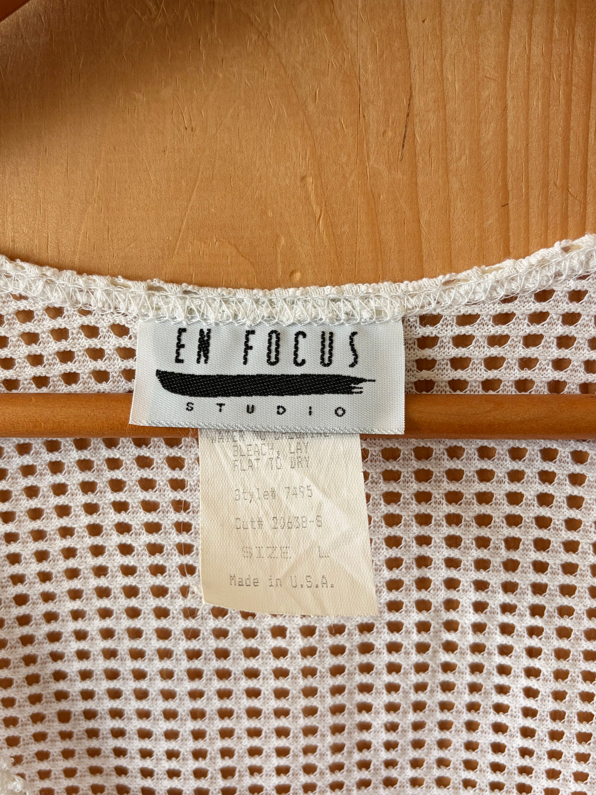 Vtg White Mesh Cardigan : L
