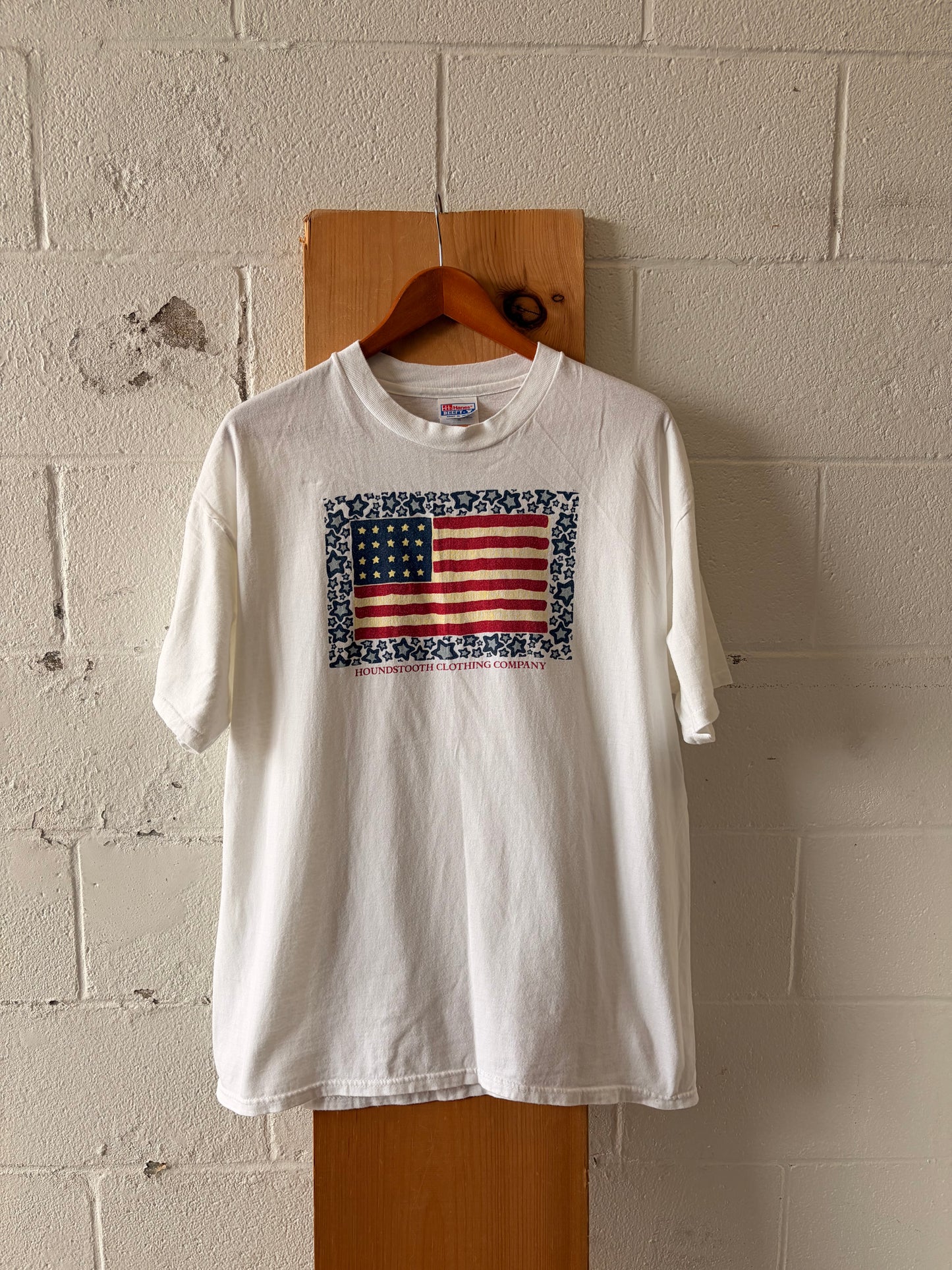 Single Stitch Houndstooth USA Tee : XL