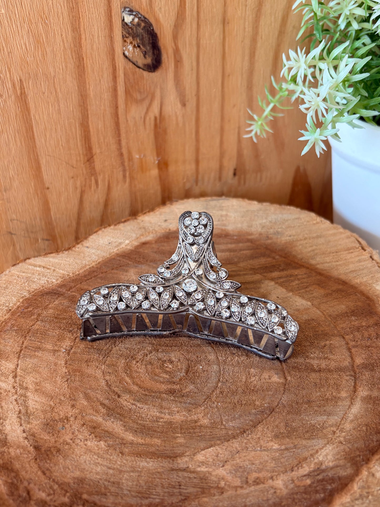 Silver Tone Rhinestone Hair Clip