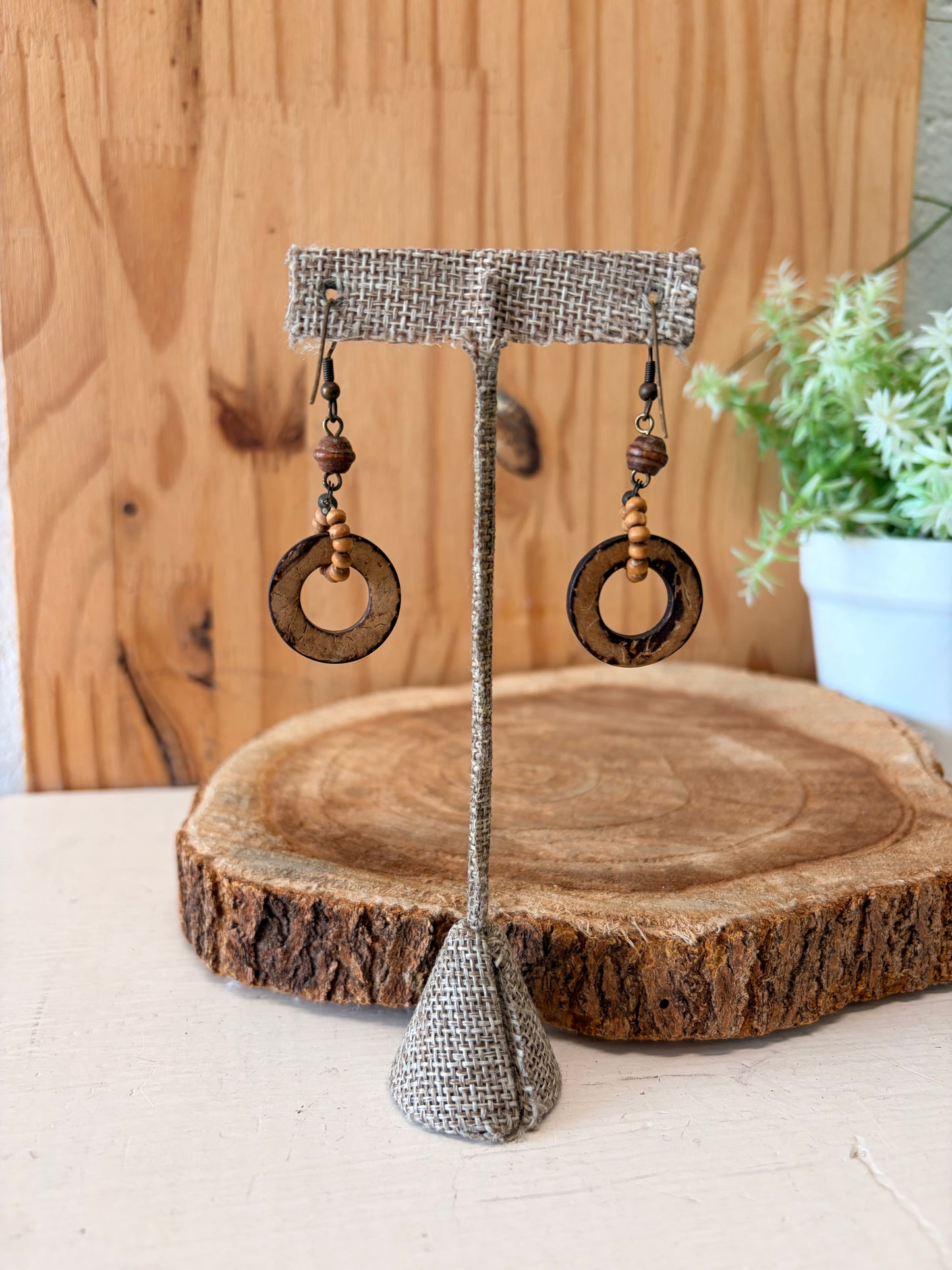 Wooden Drop Earrings