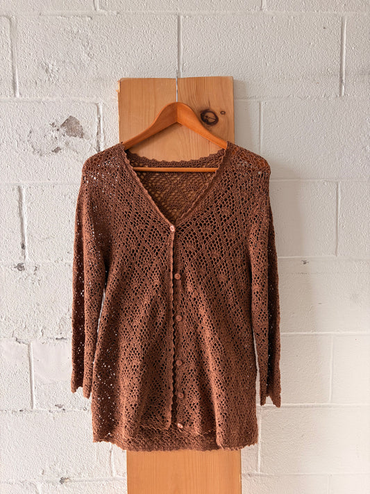 Crochet Brown Cardigan : M/L