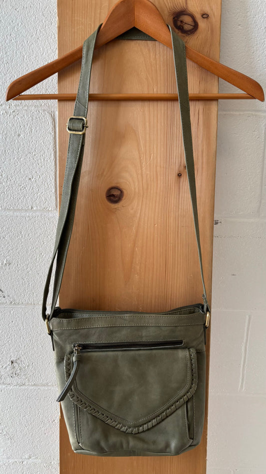 Great American Green Leather Cross Body Bag