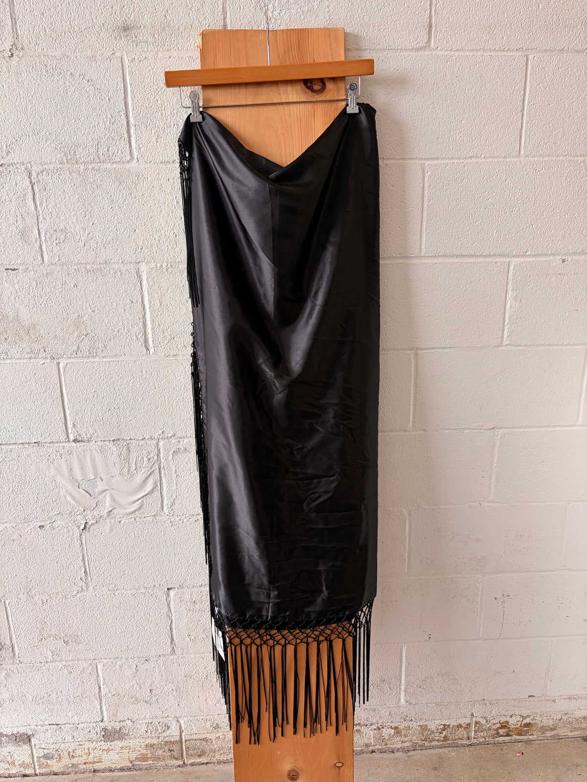 NWT Black Fringe Wrap