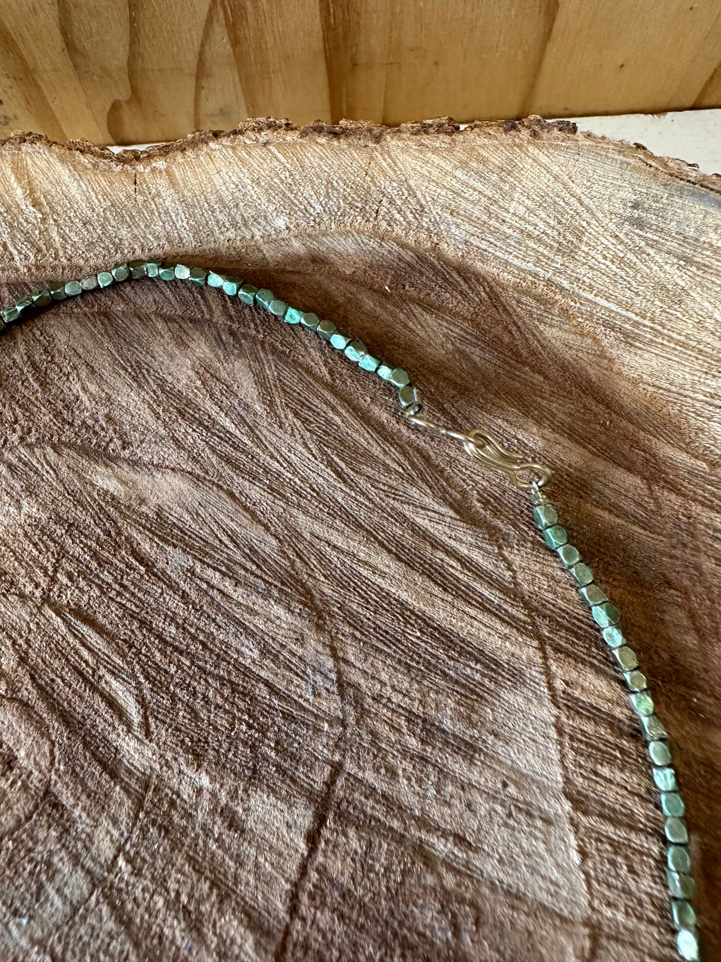 Silver and Green Delicate Necklace