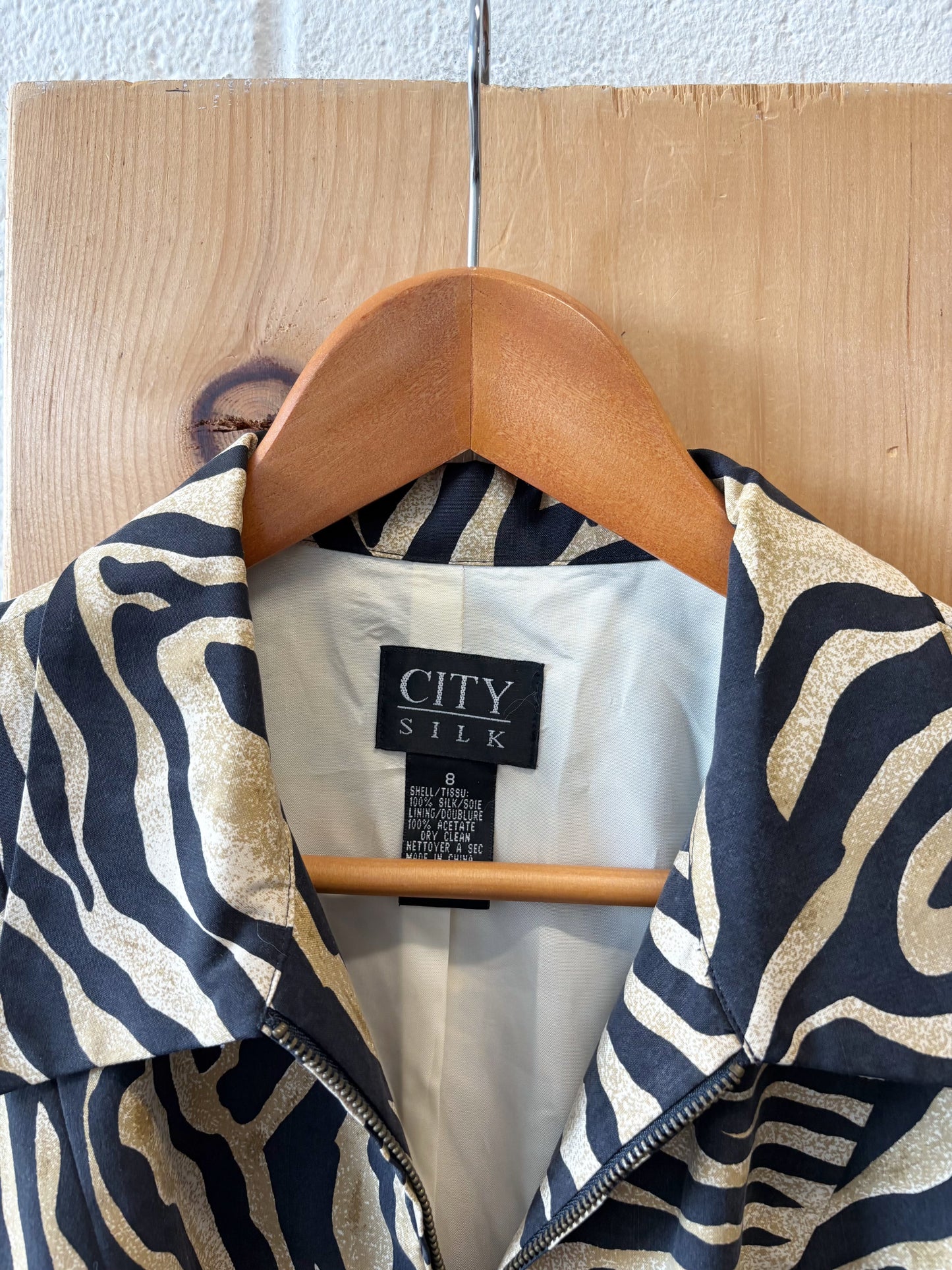 Vtg Silk Zebra Jacket : 8
