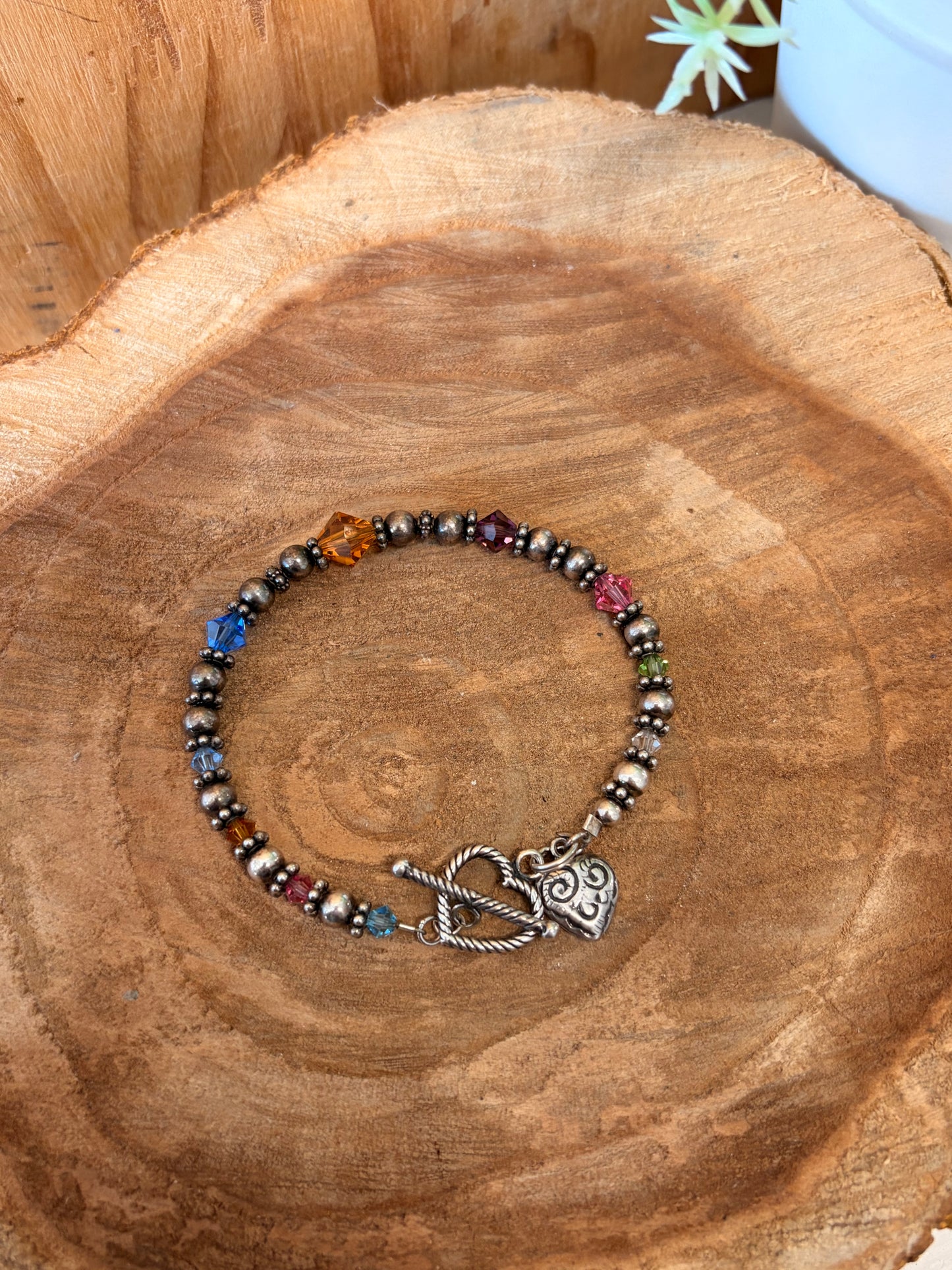 925 Brighton Beaded Heart Toggle Bracelet