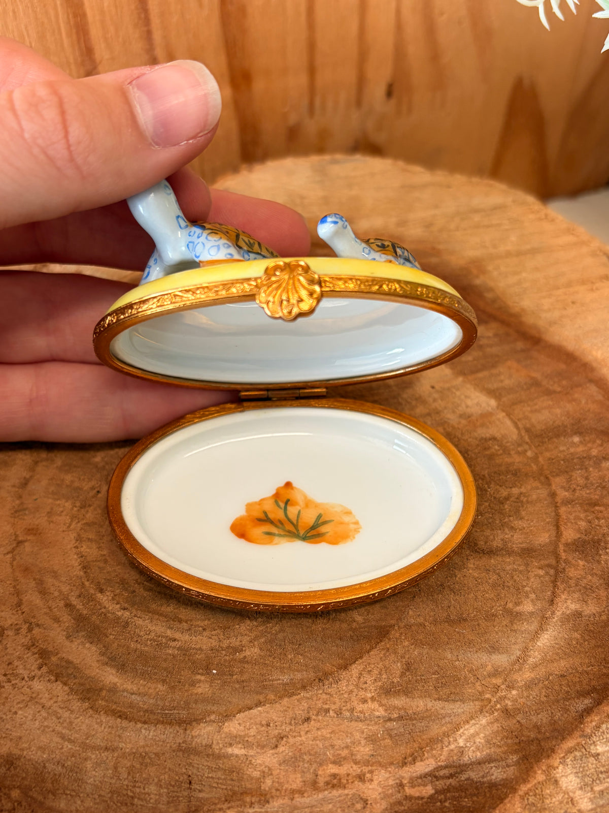 Limoges Porcelain Turtles Trinket Box (Local Pickup Only)