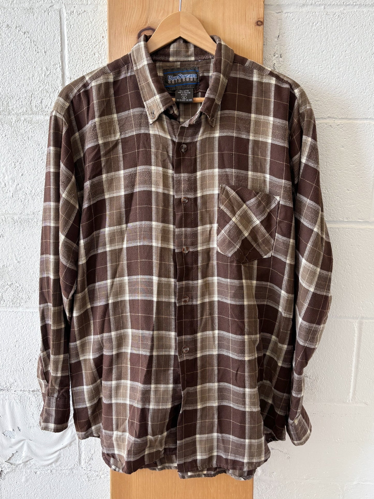 Brown Plaid Button Up : XL