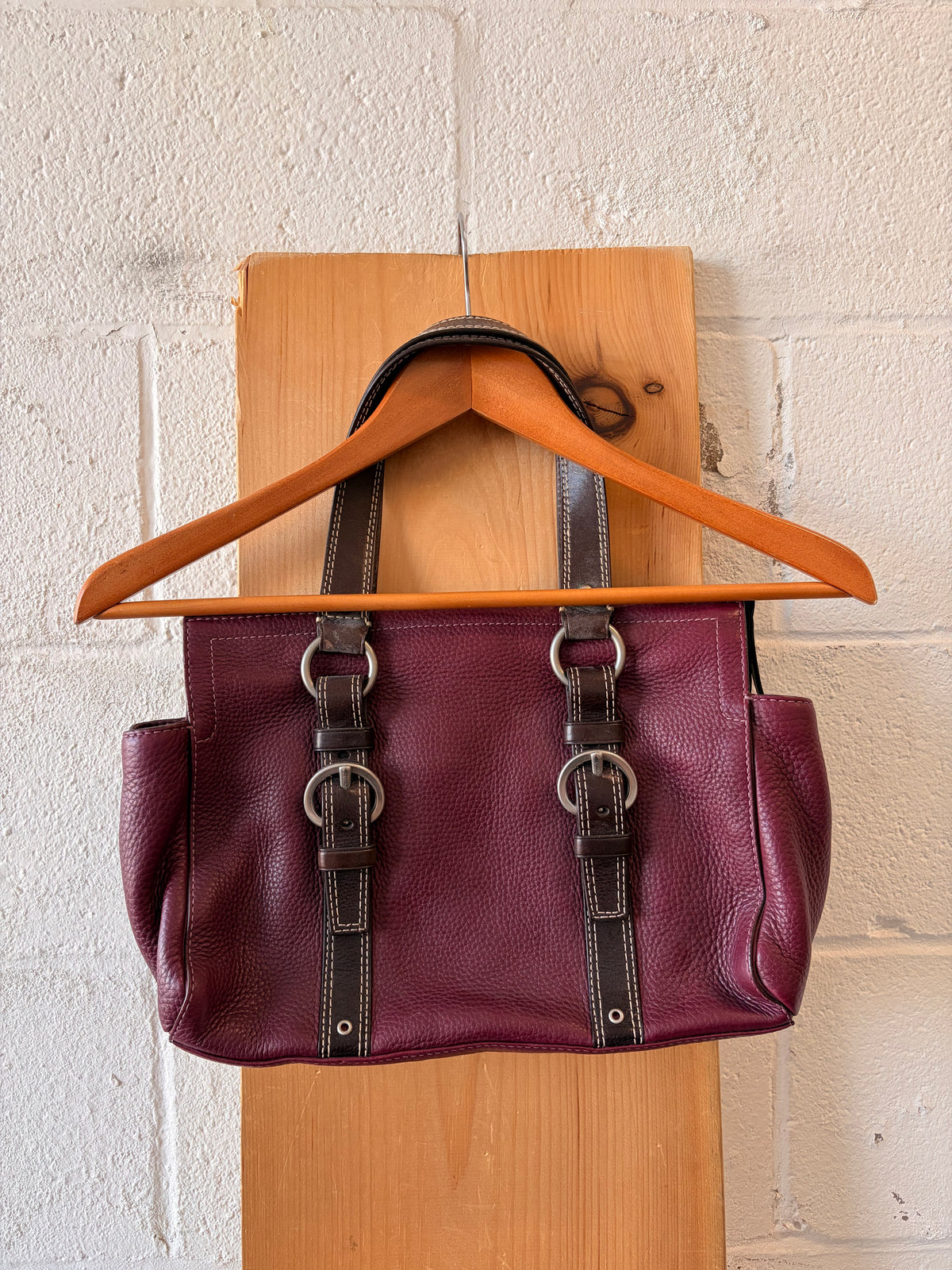 Vtg Wine Red Coach Chelsea Satchel