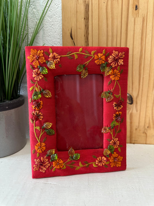 Beaded Red Picture Frame