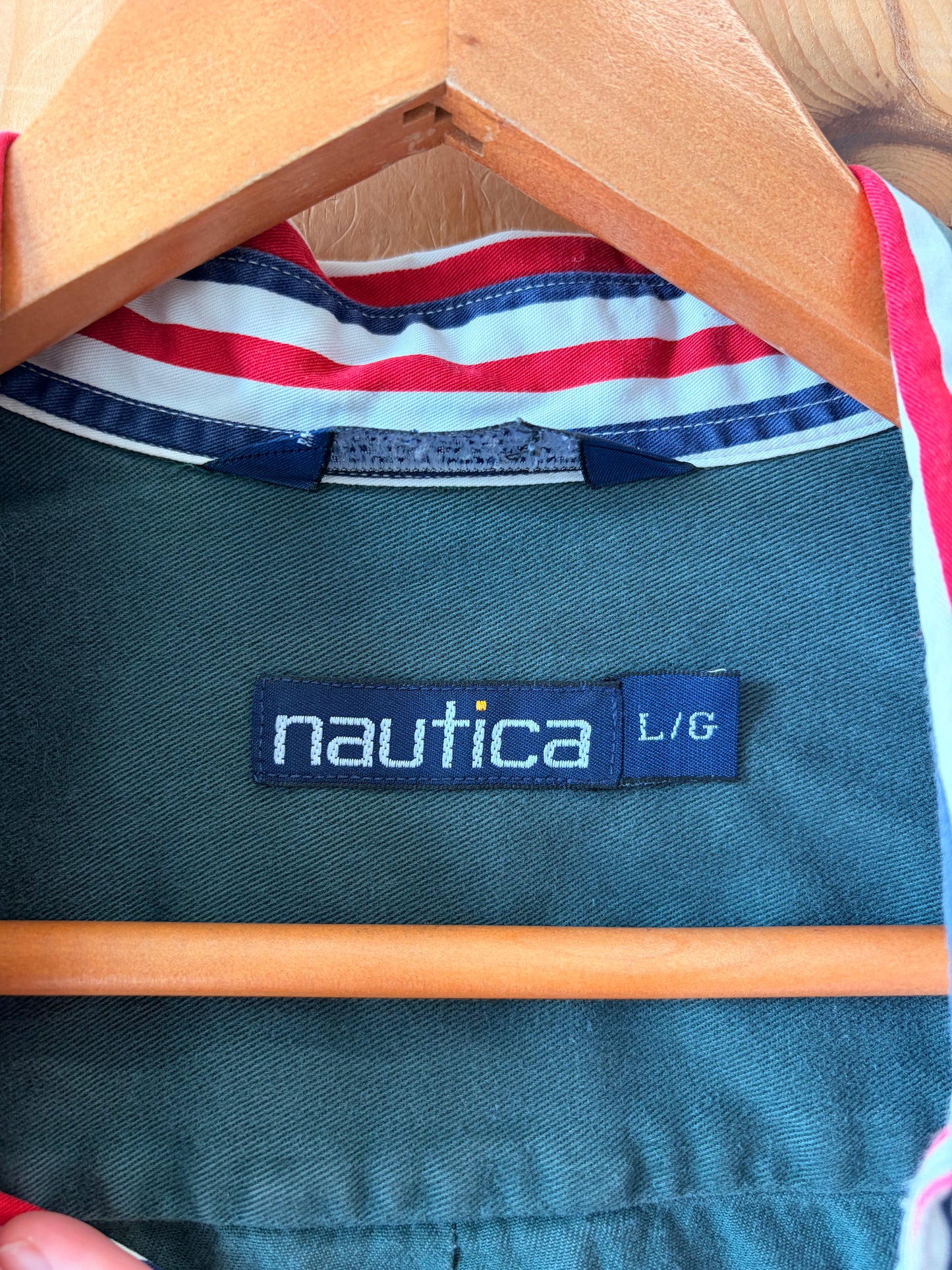 Nautica Striped Long Sleeve Button Down : L