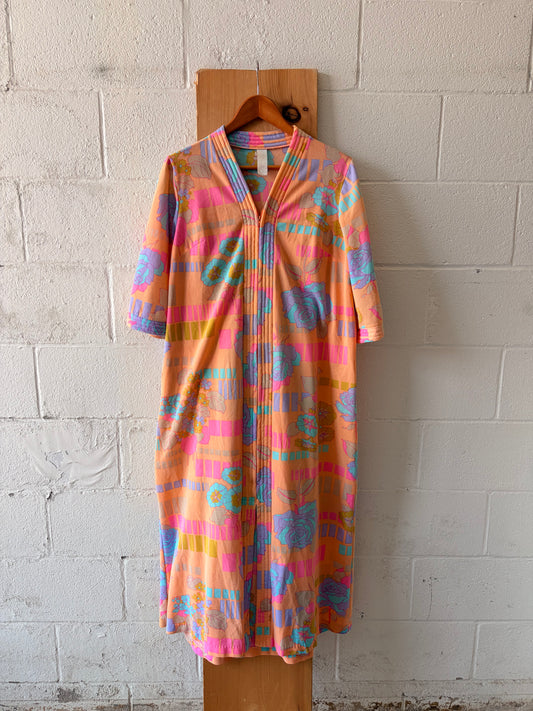 Vtg Colorful House Dress : M/L