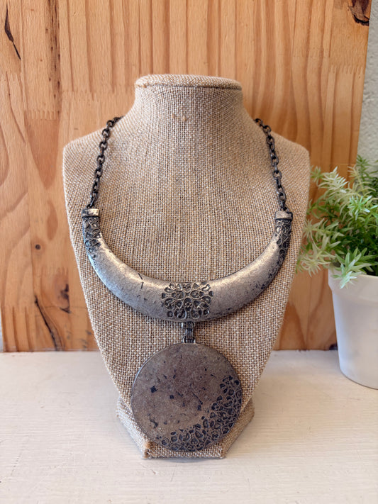 Silver Tone Statement Necklace