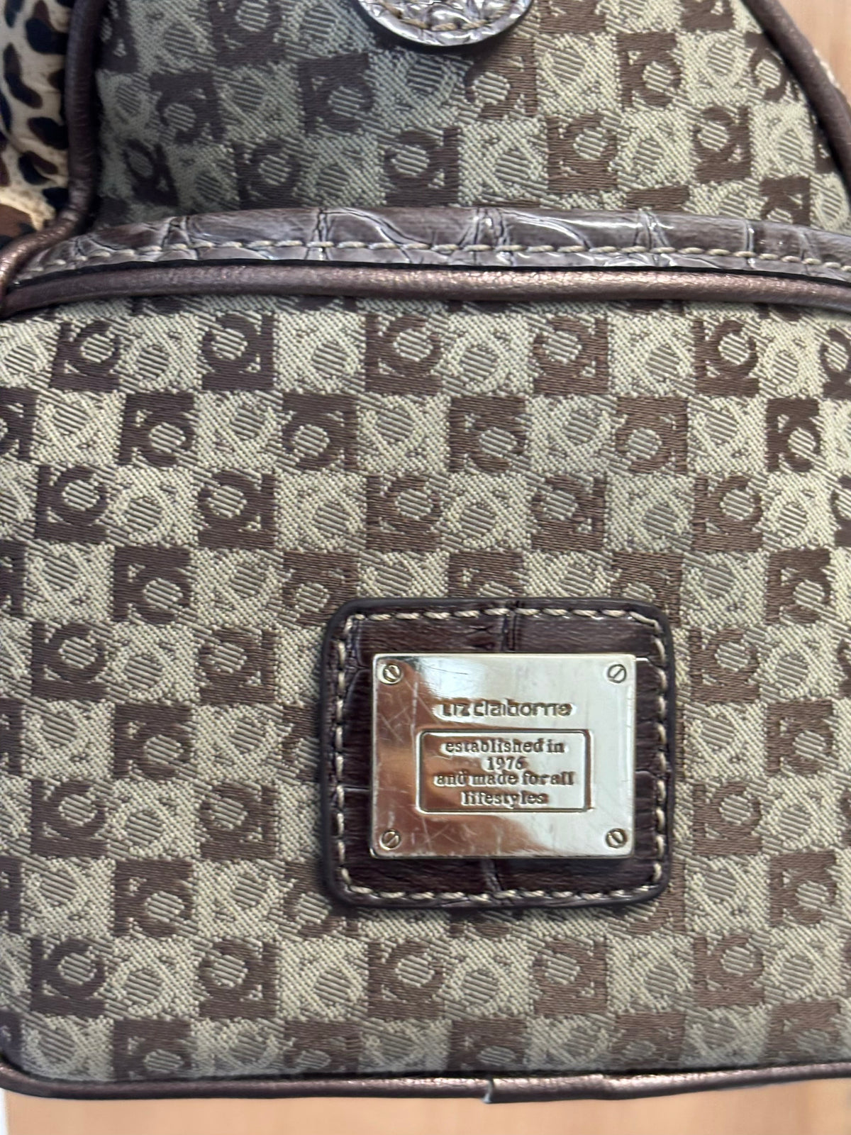 Vtg Leopard Print Liz Claiborne Bag