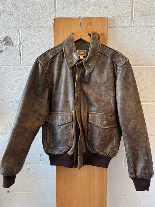 Vtg Leather Bomber : 42
