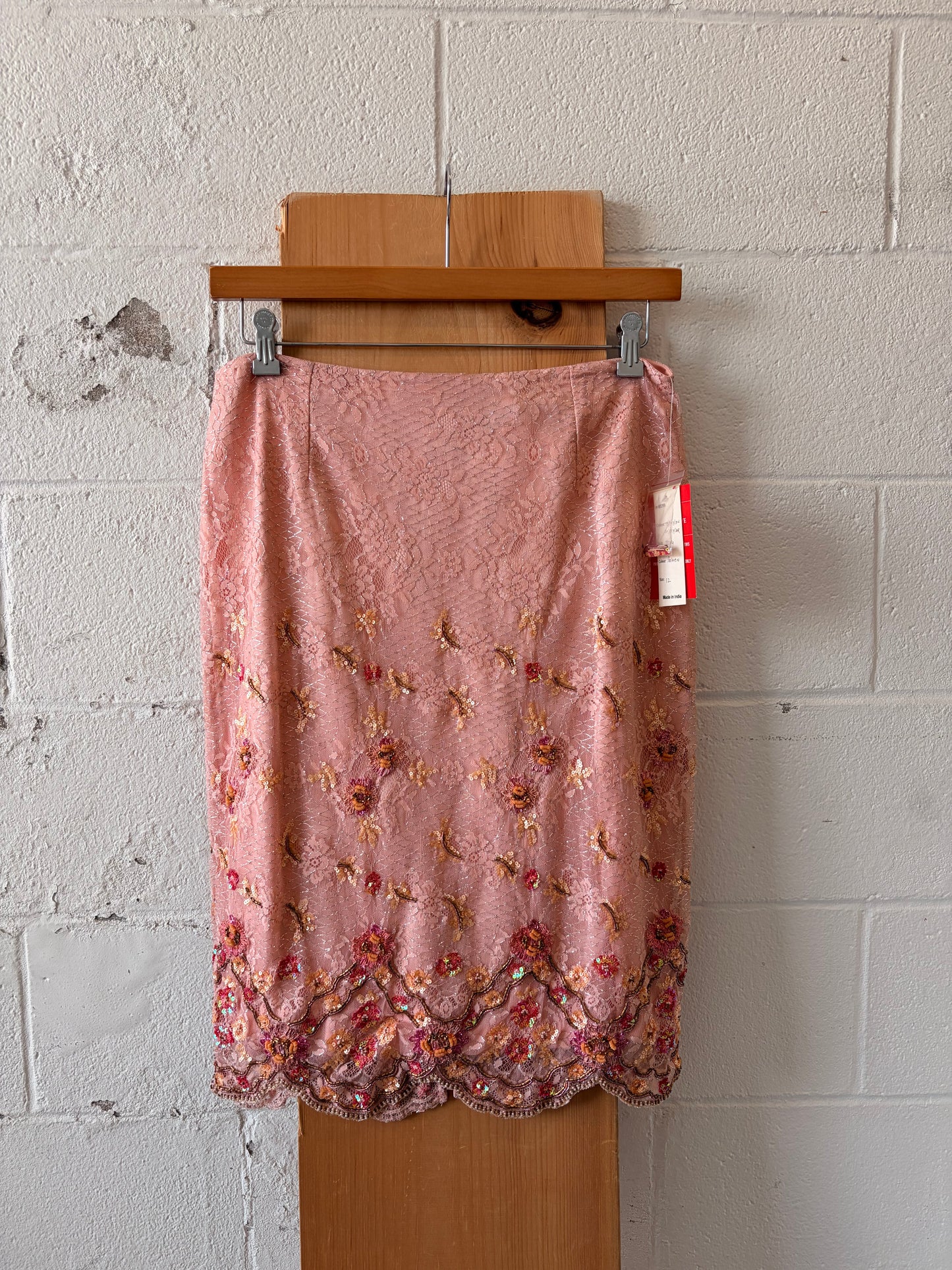 Chetta B Pink Floral Beaded Skirt : 12