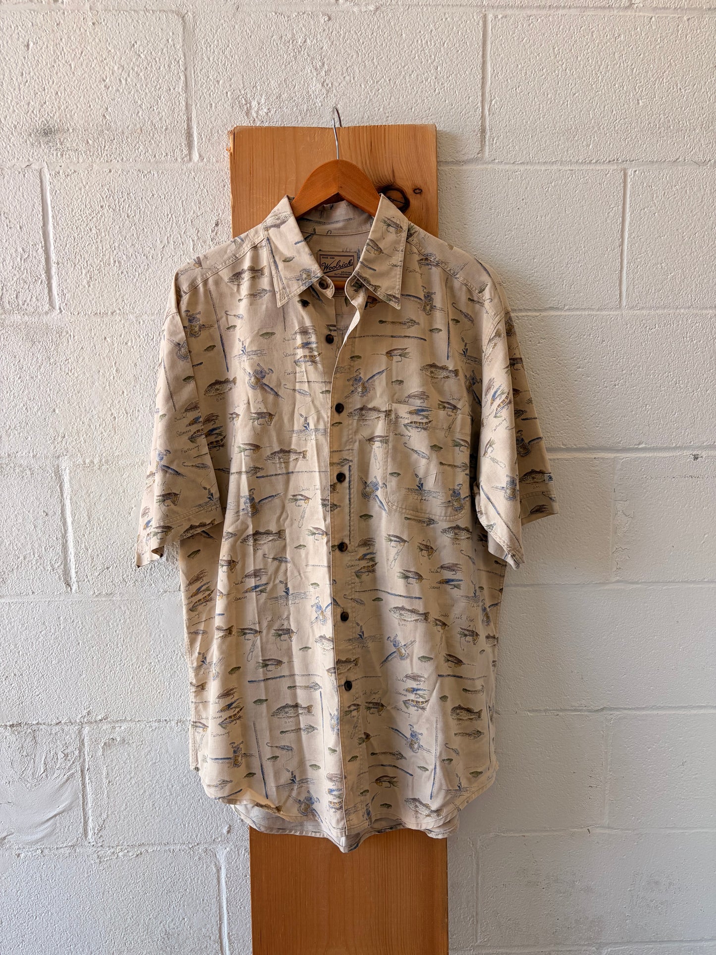 Woolrich Fish Patterned Button Down : L