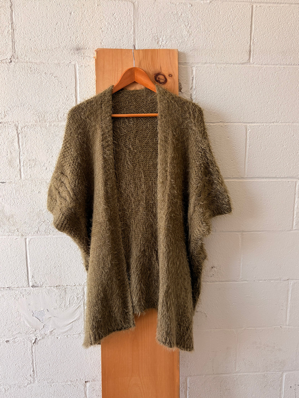 Fuzzy Green Slouchy Cardigan : OS