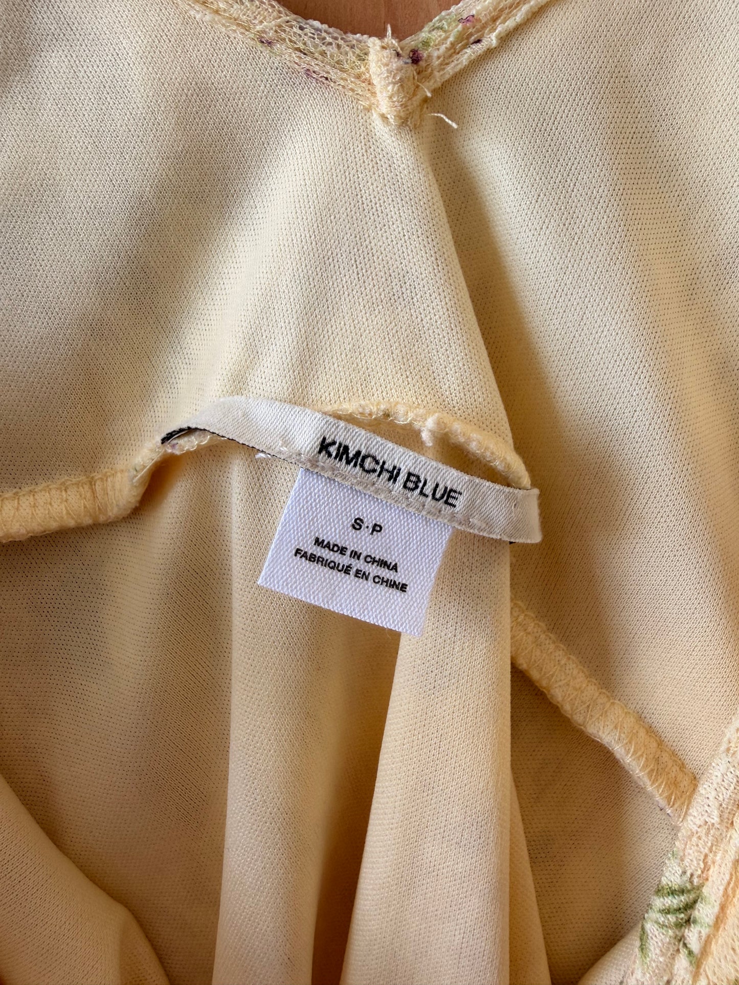 Dainty Yellow Floral Top / Mini Dress : S