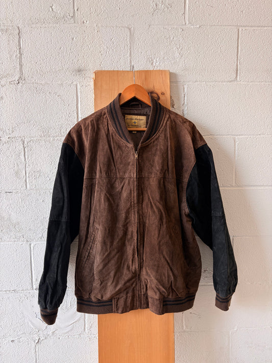 Vtg Boston Harbor Suede Bomber Jacket: XXL (Local Pick Up Only)