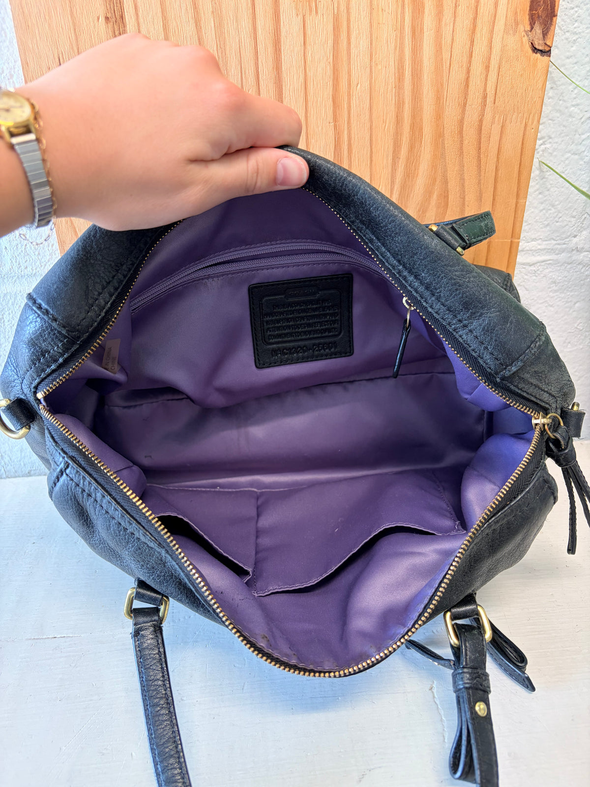 Black Coach Poppy Satchel / Hand Bag (As Is)