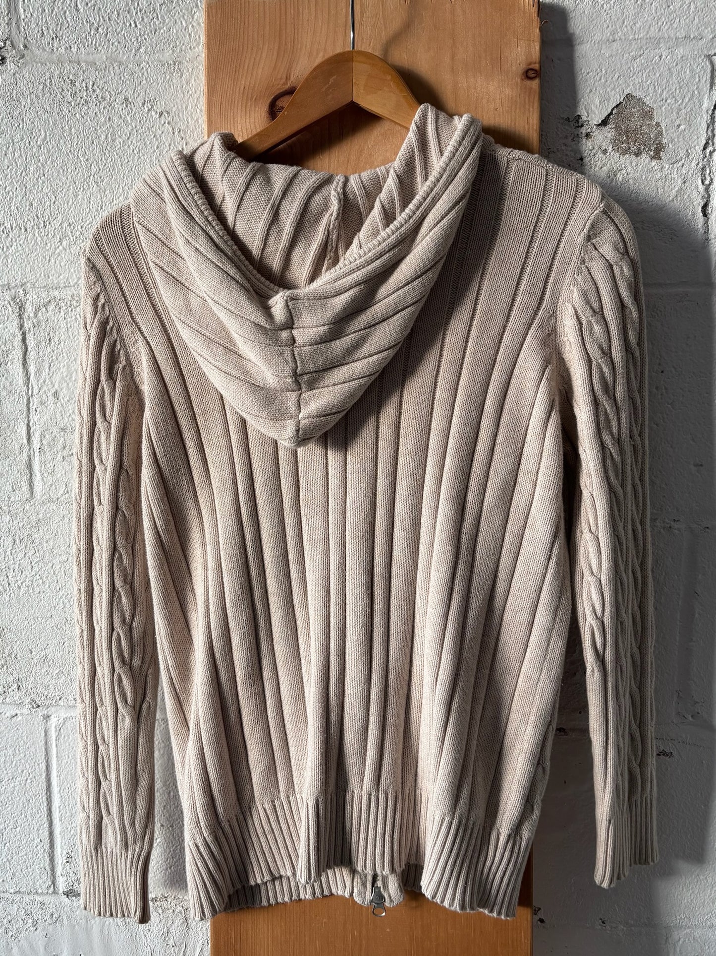 Hooded Zip Up Sweater : L