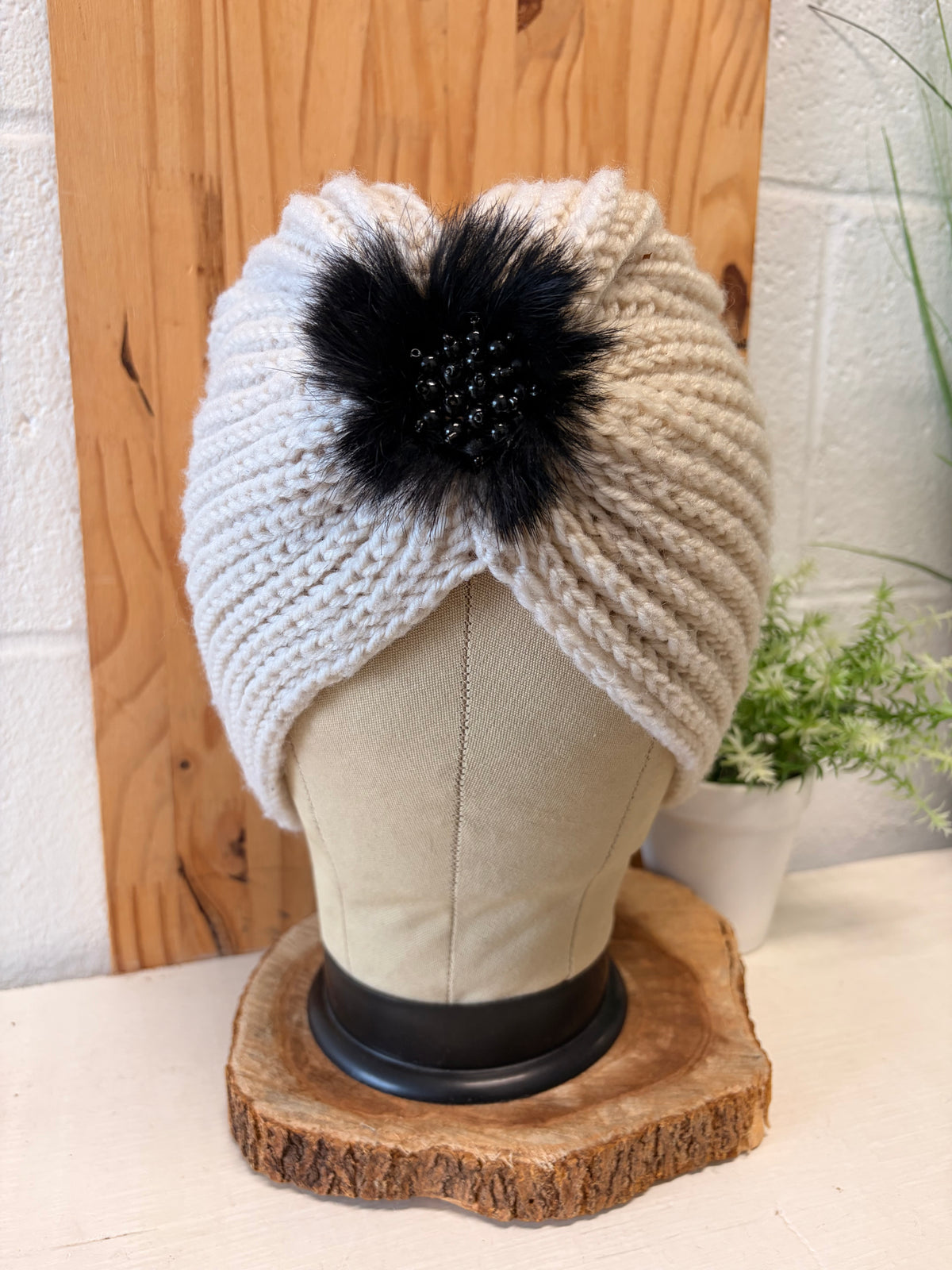 Knit Twisted Flower Hat