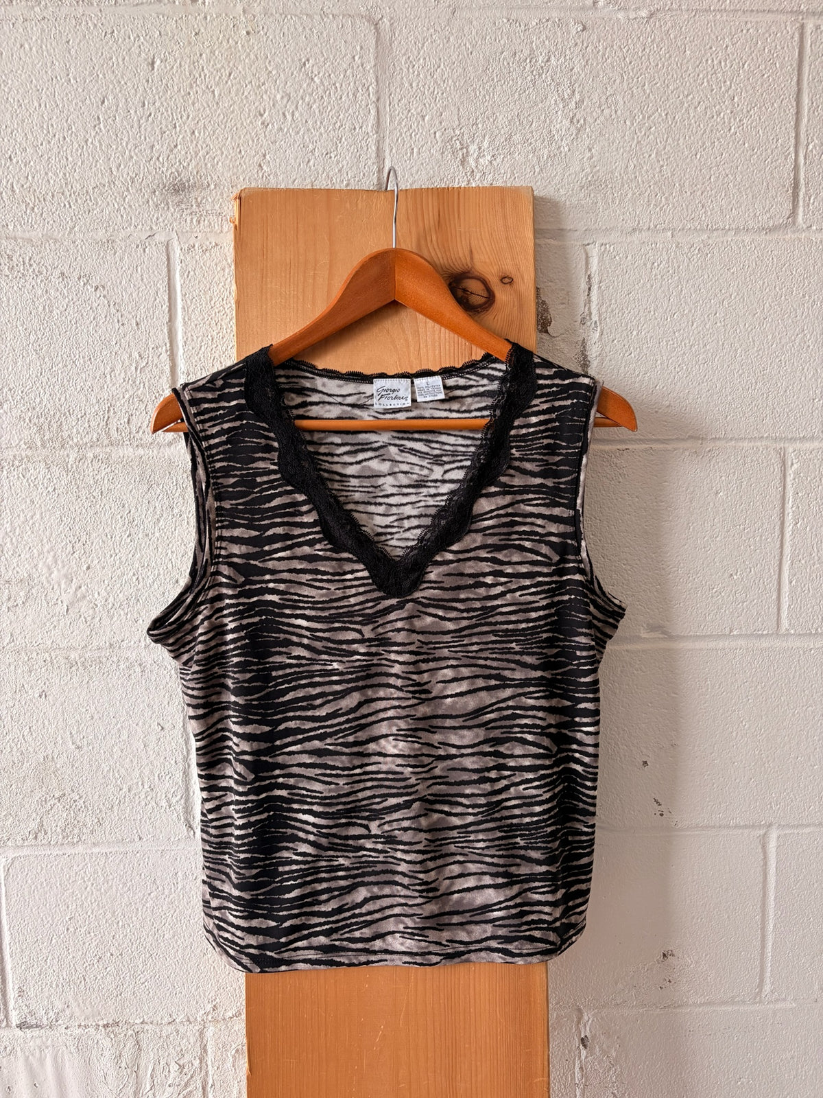 Vtg Zebra Print Cami : L
