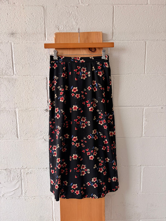 Vtg Floral A-Line Skirt : PS