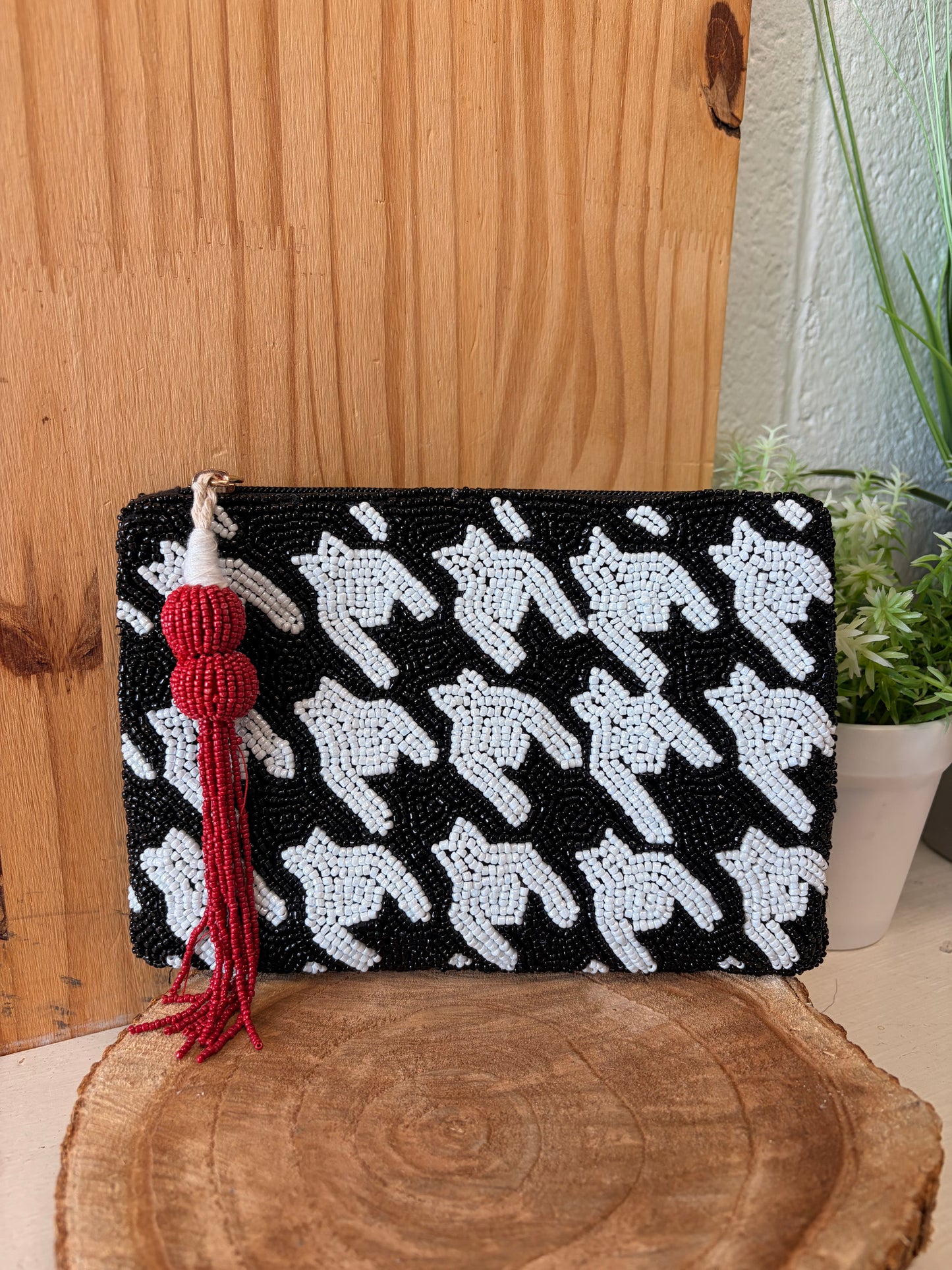 Black & White Beaded Bag