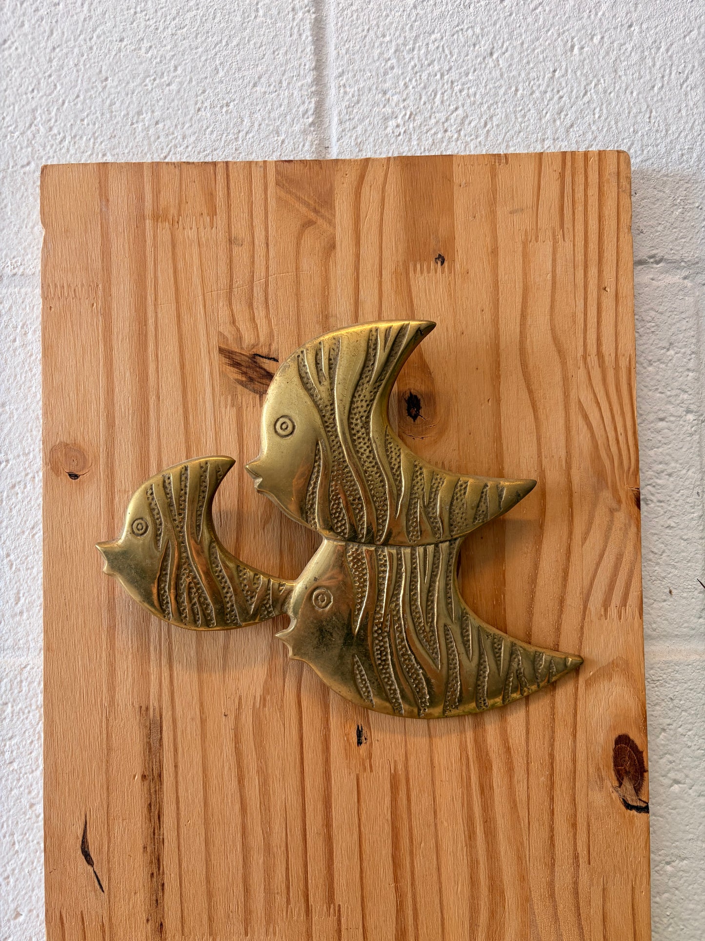 Set of 3 Gold Tone Metal Fish Wall Hangs (Local Pick Up Only - As Is)