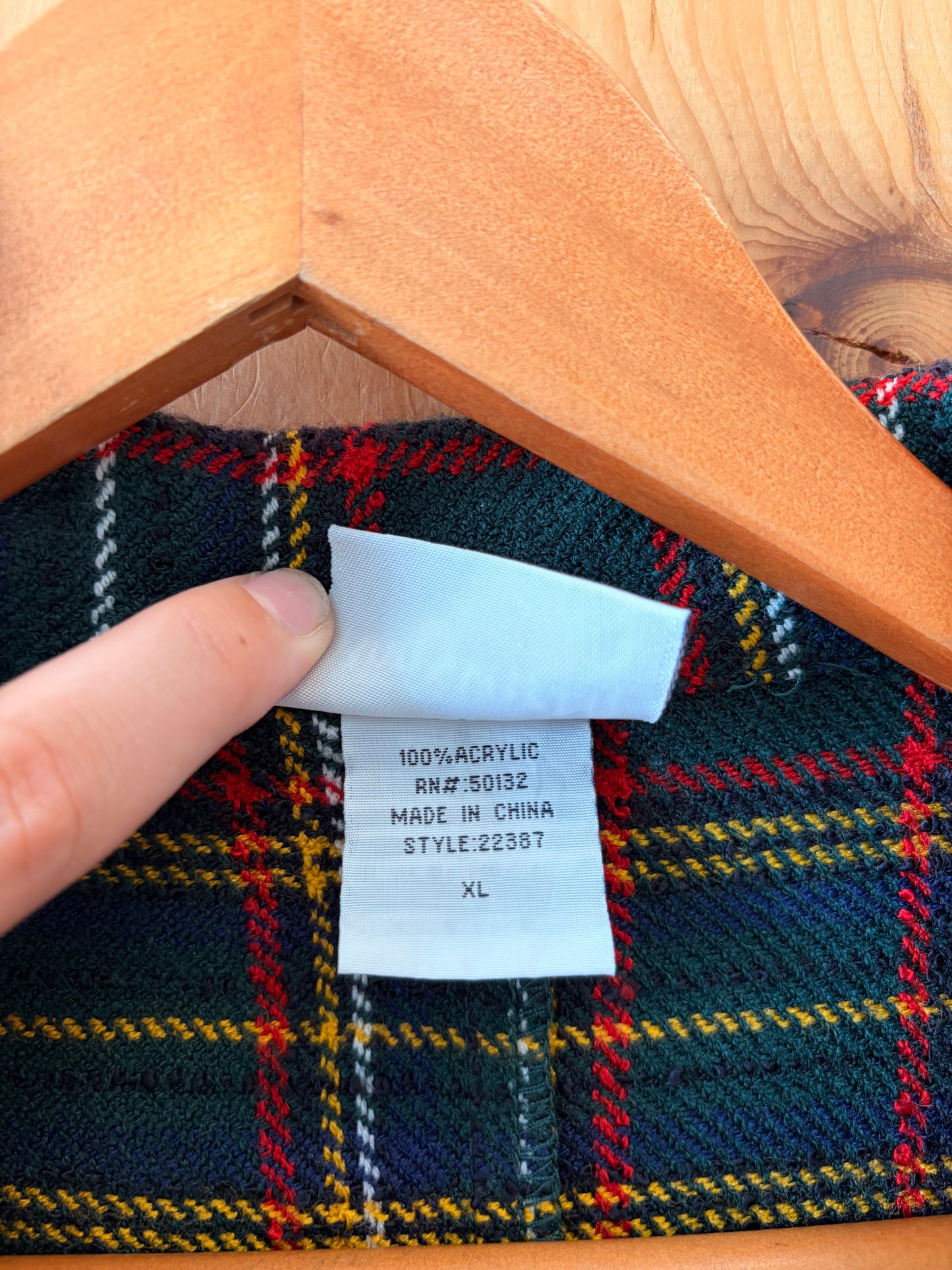 Plaid Button Down Jacket : Xl