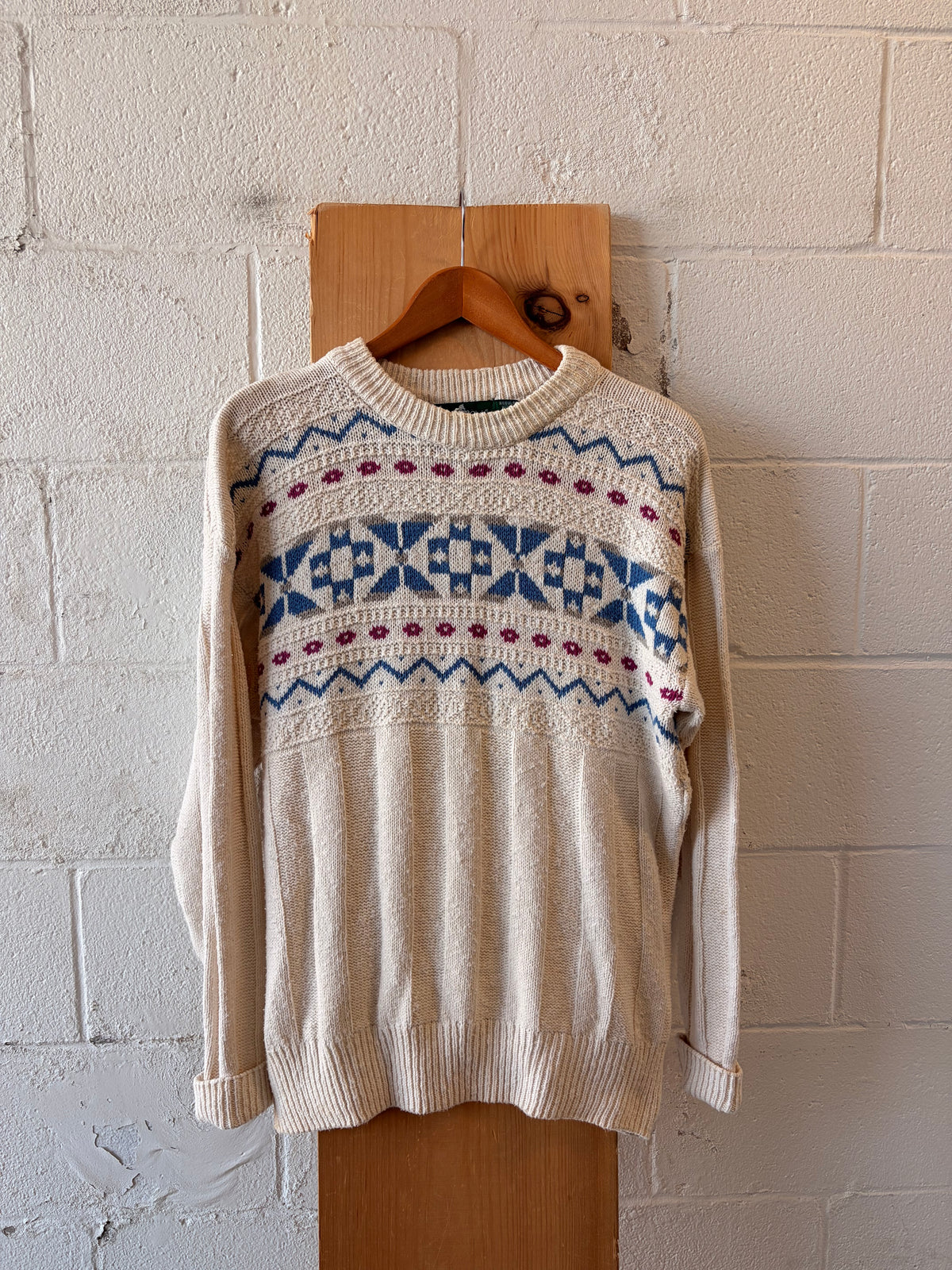 Vtg Cream Hunt Club Sweater : M