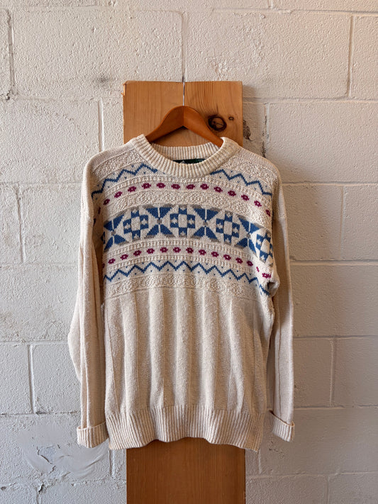Vtg Cream Hunt Club Sweater : M