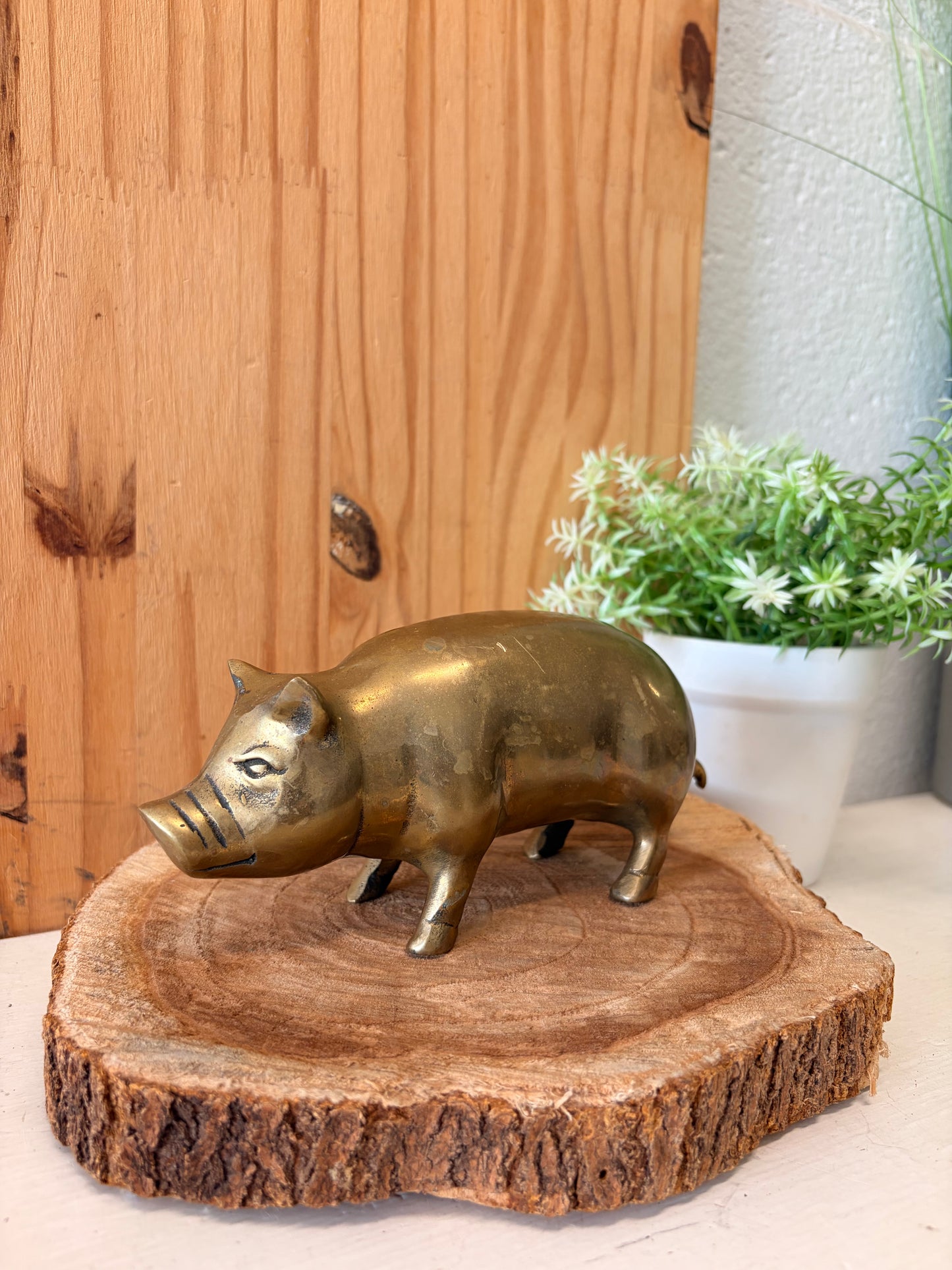 Vtg Brass Pig Figure (Local Pick Up Only)