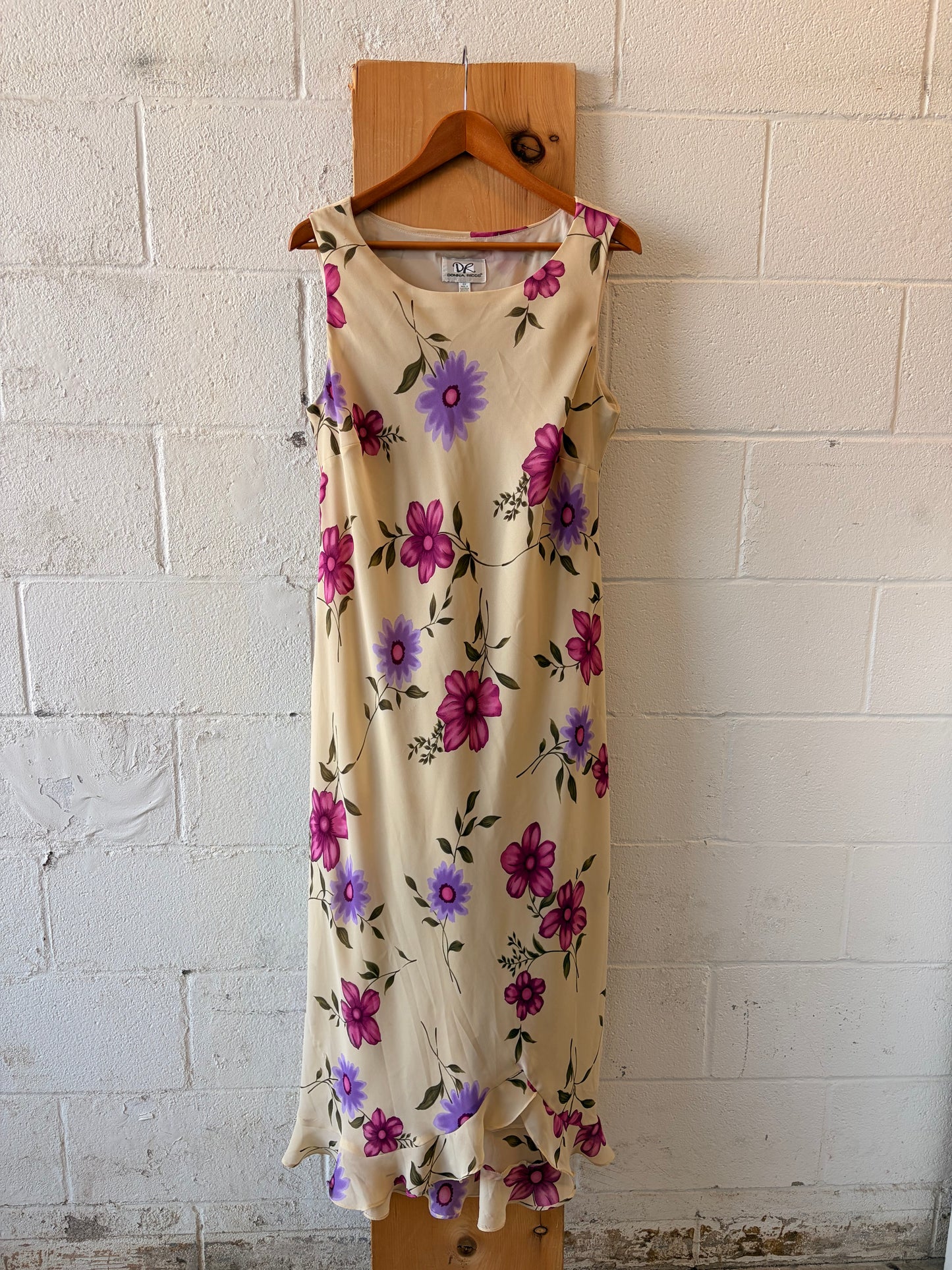 Vtg Purple Flower Print Dress : 16W