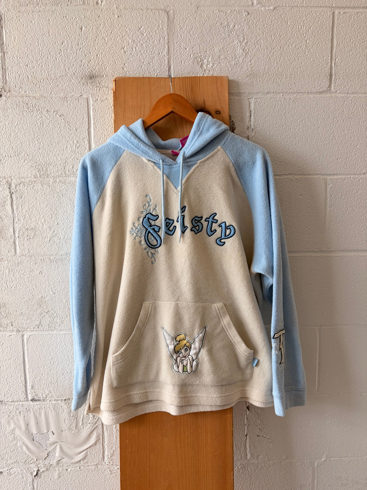 Vtg Feisty Tinker Bell Fleece Hoodie : Missy XL