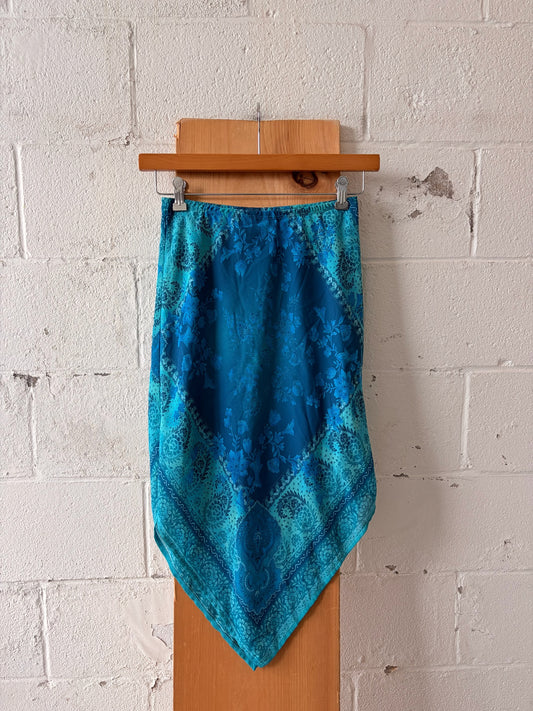 Y2K Blue Handkerchief Skirt : S/M