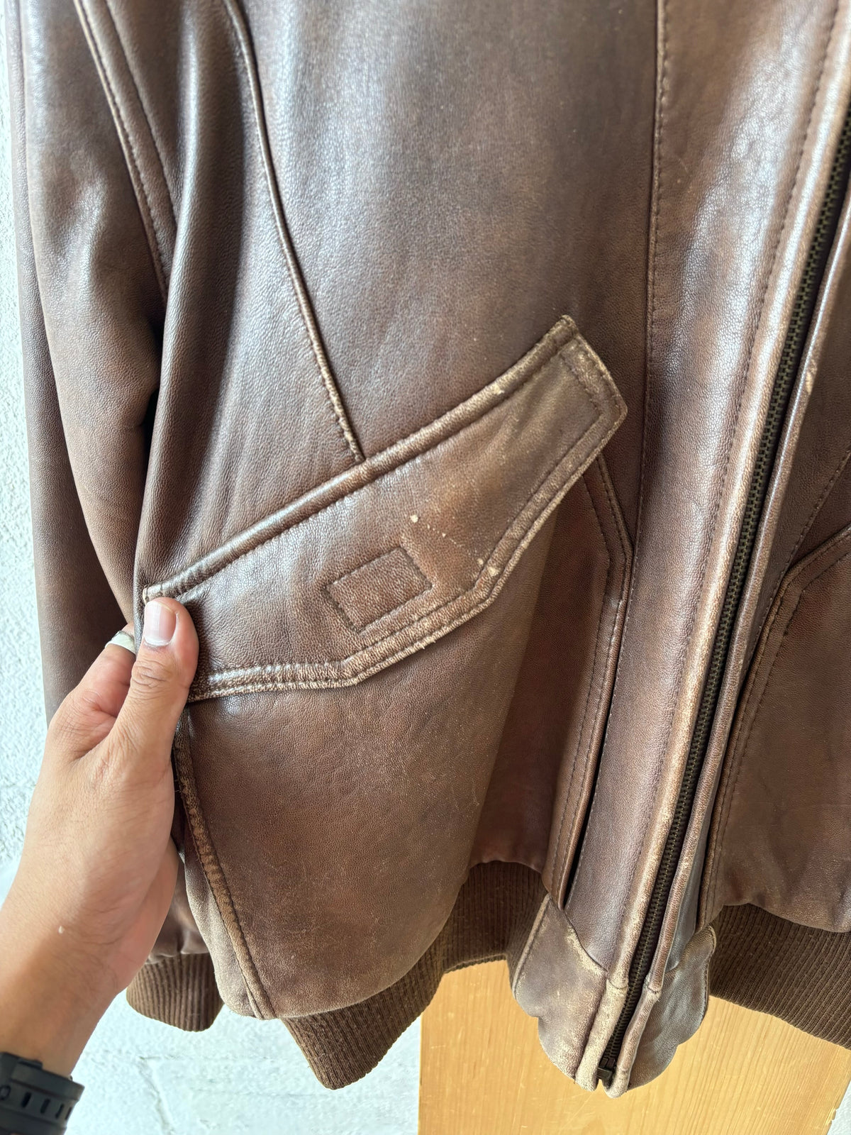 Vtg Adam Spencer Leather Jacket : Size 44 R